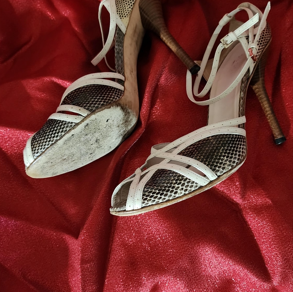 Gucci Heels Snakeskin Python Ankle Strap Stiletto… - image 5